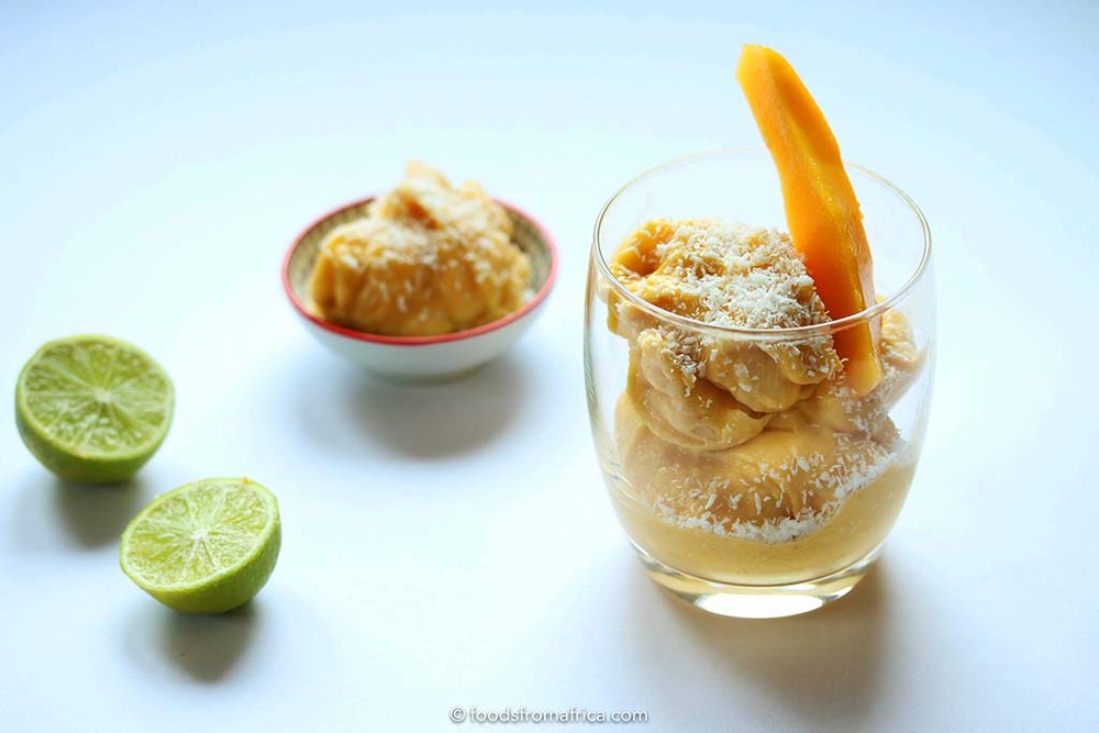This Mango Nice Cream recipe combines mango and coconut in a refreshingly healthy dessert. Easy to make and requires only three ingredients.