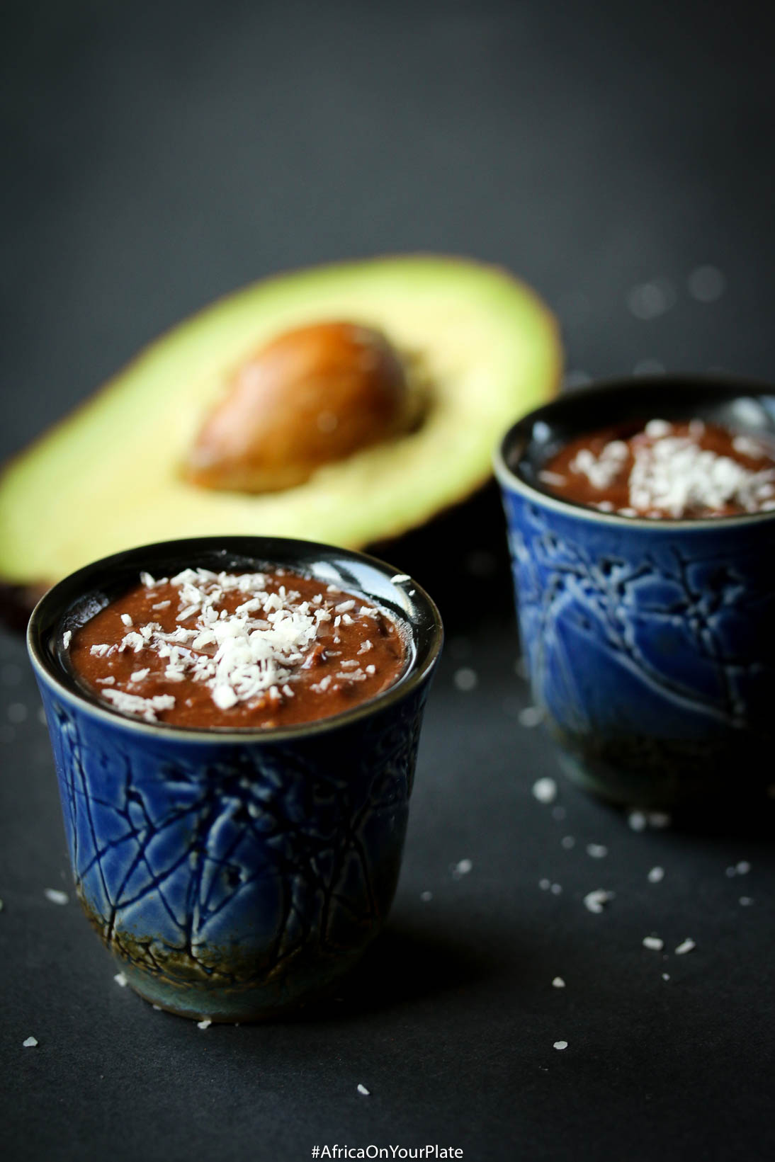berbere-spiced chocolate avocado pudding