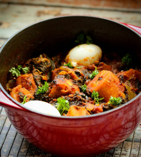 one-pot-berbere-plantain-spinach-stew