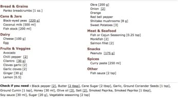 meal-plan shopping list